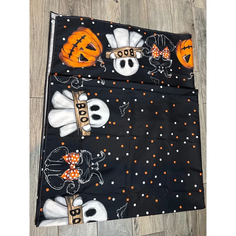 Halloween Tablecloth Rectangle 120x60 Black Ghost Pumpkin Cat Spooky Party Decor